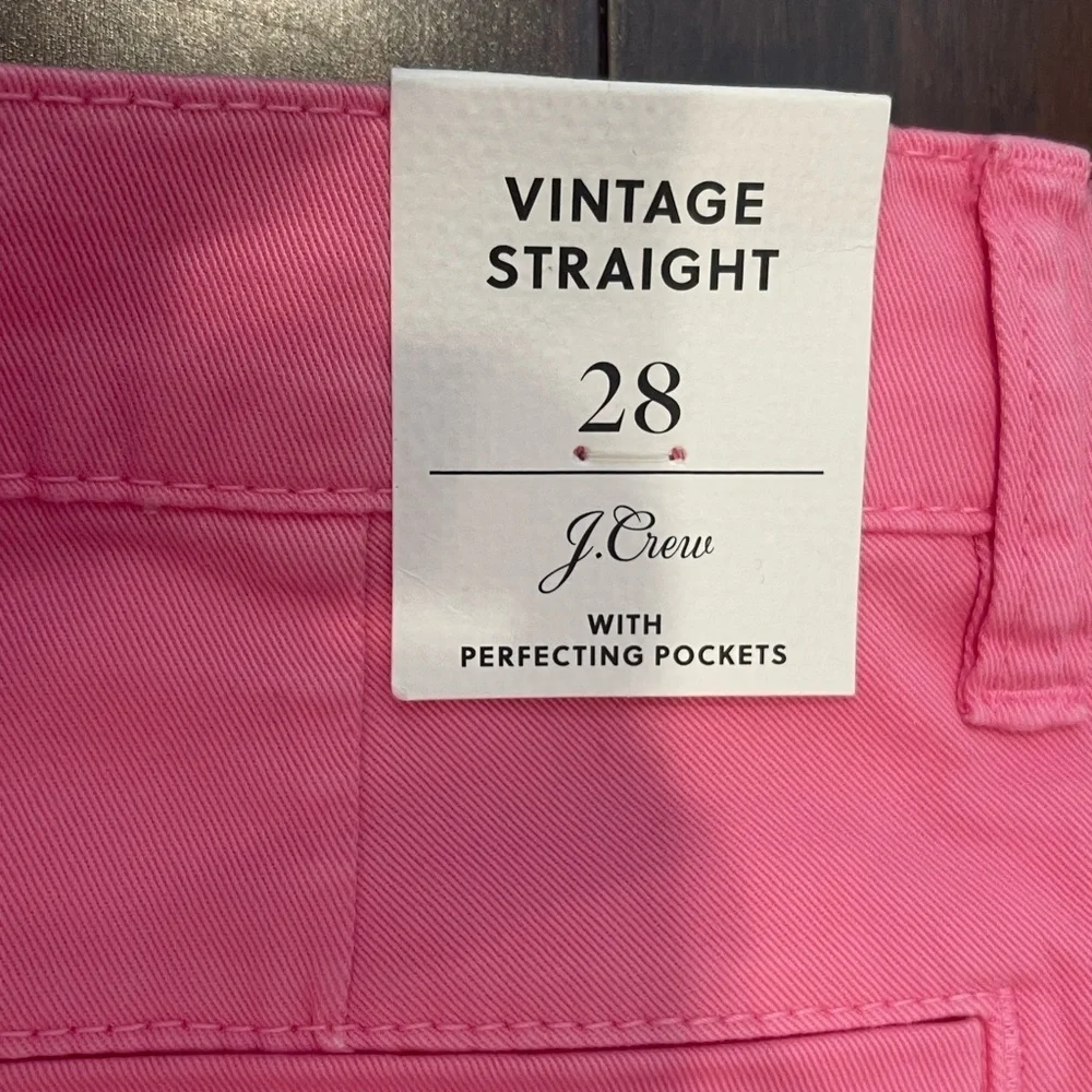 nwt j crew vintage straight Pink Pants 28 with perfecting pockets